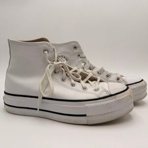 Converse Chuck Taylor All Star Lift Womens 7 White Leather Platform High Top